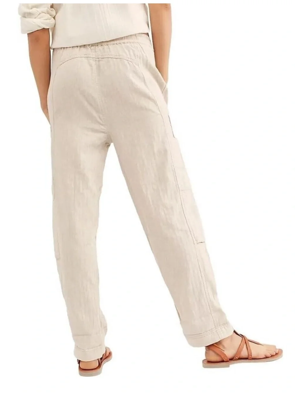 FREE PEOPLE Feelin Good Utility Pull On Pant in Natural Size XS